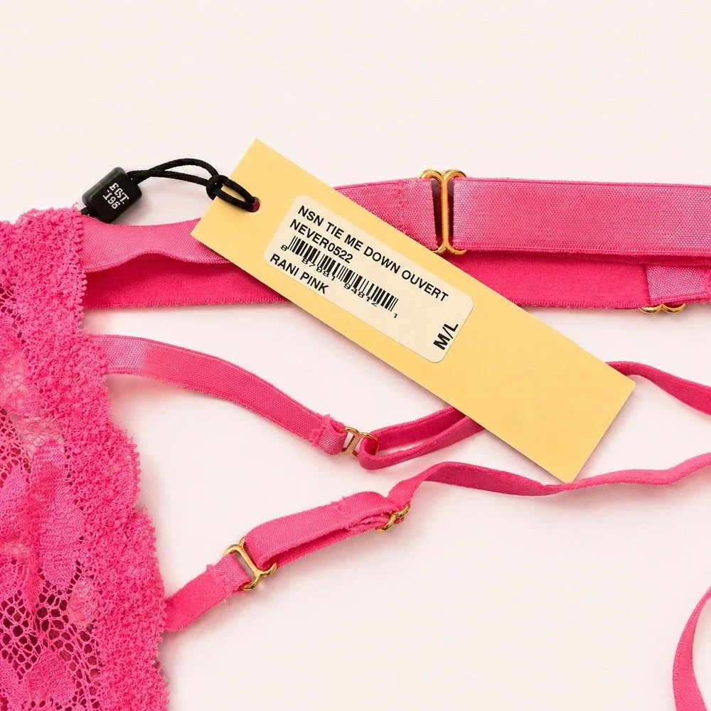 COSABELLA Ouvert Panty Rani Pink Lace Open Crotch Lingerie -‎ M/L / NWT